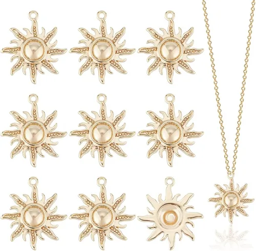 Miniatura 10 de BENECREAT 12 colgantes de plumas de latón chapado en oro de 18 quilates, colgantes de plumas de 1.5 x 0.5 x 0.06 pulgadas para aretes de bricolaje
