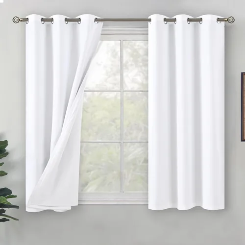 Miniatura 40 de BGment Cortinas opacas cortas de 30 pulgadas de largo, 2 paneles de cortinas 100% de oscurecimiento de la habitación para ventanas pequeñas