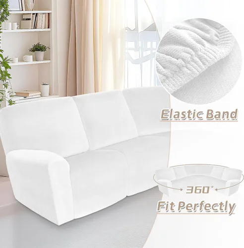 Miniatura 250 de Arfntevss Fundas de sofá seccional reclinable de terciopelo, Funda de sofá seccional de esquina para sofá reclinable, Funda elástica suave