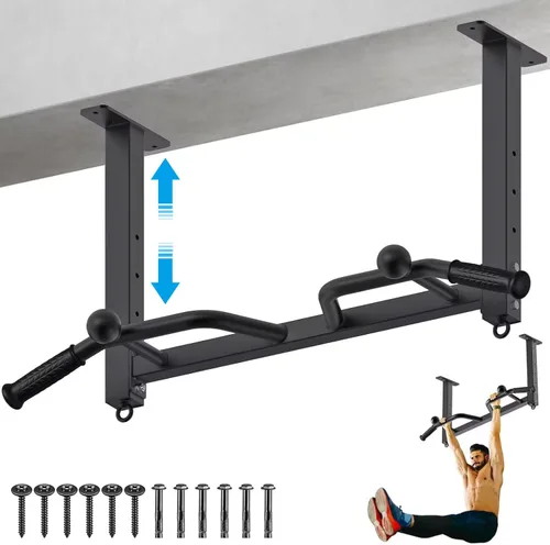 Miniatura 9 de Kipika 32" Ceiling Mounted Pull Up Bar - Heavy Duty, Highly Adjustable, Multifunctional Chin Up Bar - Home Gym System with Punching Bag Hanger and