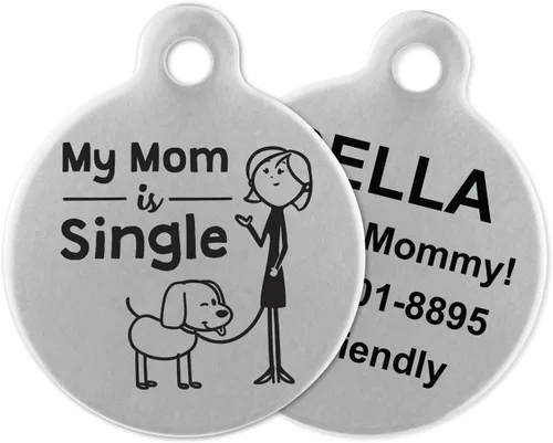 Miniatura 13 de If It Barks - Etiquetas de identificación de mascotas grabadas para perros - Etiquetas de identificación personalizadas de acero inoxidable - Estoy