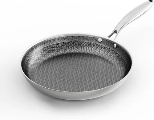 Miniatura 8 de COOKER KING Sartén de acero inoxidable de 10 pulgadas, sartén híbrida antiadherente, sartén, utensilios de cocina revestidos de 3 capas