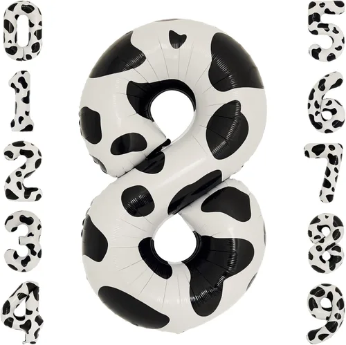 Miniatura 13 de Globo grande con estampado de vaca de 40 pulgadas para decoración de cumpleaños de vaquera, suministros de fiesta, globos con estampado de vaca