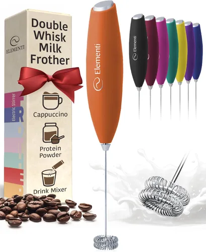 Miniatura 11 de Elementi Varita espumadora de leche, agitador eléctrico de mano fácil de usar para bebidas en polvo, batidor de café duradero y potente y varita