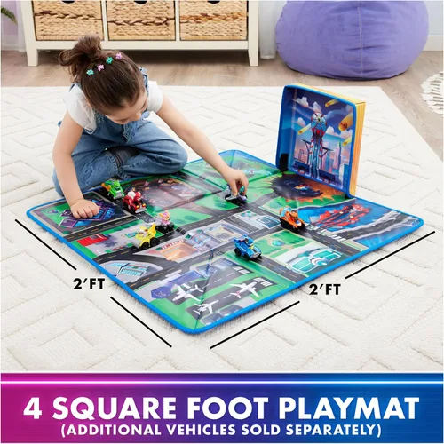 Miniatura 2 de Paw Patrol: The Mighty Movie, Paquete de Regalo de Alfombra de Juego Pup Squad con Mighty Pups Chase & Vee Pup Squad Racer Autos de Juguete