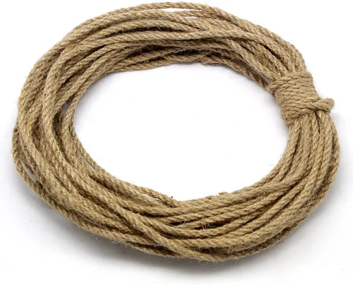Cuerda de yute natural, materiales de embalaje industrial, resistente, cuerda de yute marrón natural, cuerda de yute de 55 pies/55.8 ft para artes,