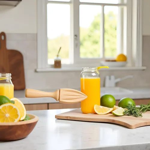 Miniatura 4 de Escariador de cítricos de madera, exprimidor de limón cítrico a mano, exprimidor de frutas portátil, herramienta de jugo de cocina, escariador