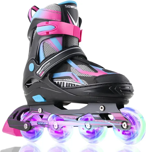 Patines en línea ajustables para niñas y niños, patines con todas las ruedas iluminadas, patines para mujer para niños y adultos, hombres, mujeres