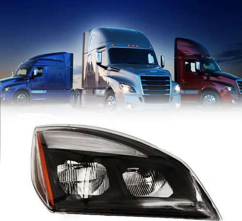 Miniatura 9 de Torque Reemplazo de faros delanteros LED negros del lado izquierdo del conductor para camiones Freightliner Cascadia 2018 2019 2020 2021 2022