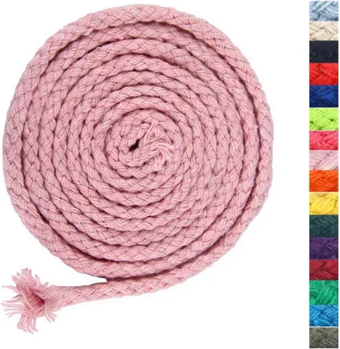 Miniatura 7 de 5 mm * 90 m Cuerda de macramé de algodón natural de 8 hebras para manualidades, hilo para tejer, para colgar en la pared y manualidades DIY (HPK)