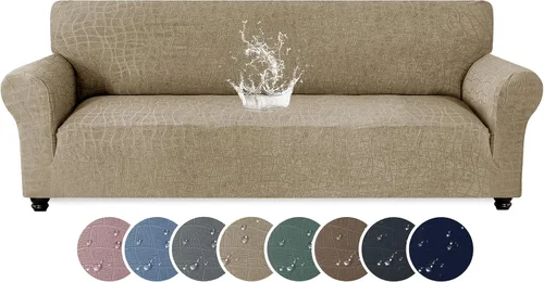 Miniatura 18 de MAXIJIN Funda impermeable para sillón de sala de estar, 1 pieza elástica con brazos, protector de muebles lavable para perros y mascotas (S, café)