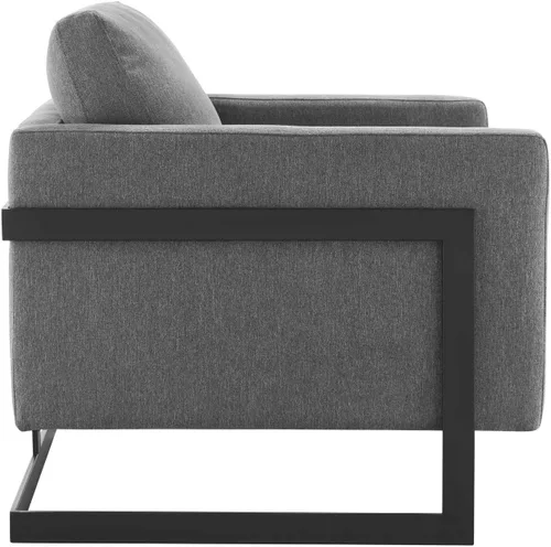 Miniatura 4 de Posse - Silla decorativa de tela tapizada en carbón negro Negro carbón