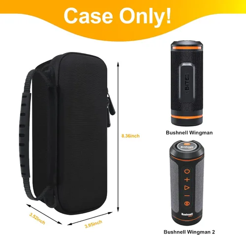 Miniatura 2 de BOVKE Funda de transporte para Bushnell Wingman 2/Bushnell Wingman Golf GPS Bluetooth altavoz, bolsillo de malla adicional para cables de carga