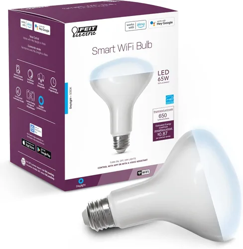 Miniatura 14 de Feit Electric BR30/927CA/AG Bombilla LED inteligente WiFi regulable equivalente a 65 W, no requiere concentrador, Alexa Google Assistant BR30, 5" A