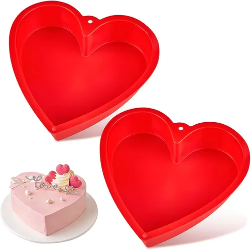 Miniatura 8 de Puyeipt Molde de silicona estriado para pasteles de 10 pulgadas, paquete de 2 moldes de silicona antiadherentes para hornear, pan, brownie, gelatina