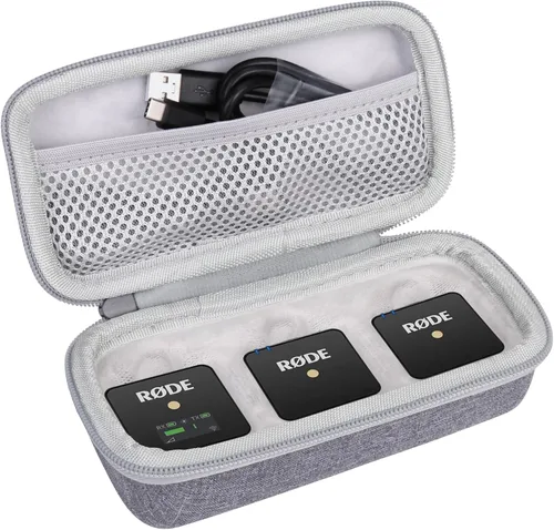 Aenllosi Estuche rígido para Rode Wireless ME/GO III/GO II Sistema de micrófono inalámbrico digital compacto de doble canal (gris)