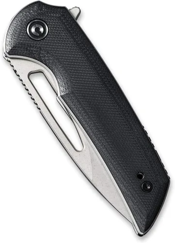 Miniatura 5 de CIVIVI Odium - Cuchillo plegable pequeño – Hoja D2 negra lavada a la piedra de 2.65 pulgadas, mango G10, pivote de rodamientos de bolas, cuchillo