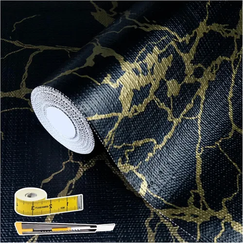 Miniatura 10 de Lámina para revestir estantes y cajones de cocina y baño, impermeable, antideslizante, sin adhesivo, fácil de limpiar, incluye cuchillo y cinta
