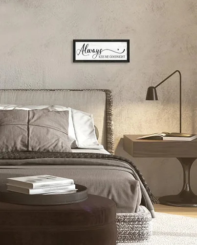 Miniatura 8 de YPY Letrero con texto en inglés "Always Kiss Me Goodnight" (Always Kiss Me Goodnight): pintura que absorbe el sonido, arte de pared – Decoración