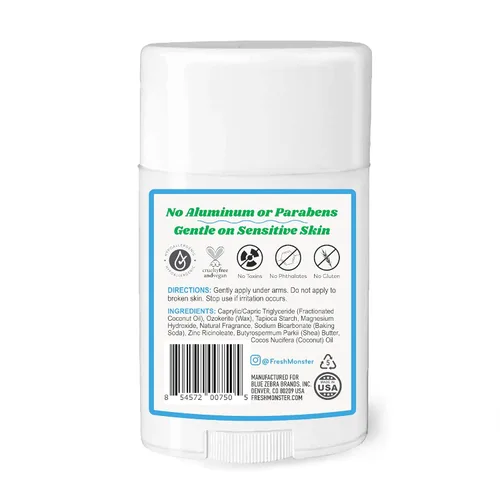 Miniatura 2 de Fresh Monster Desodorante Natural para Niños y Adolescentes Sin Aluminio, Sin Parabenos e Hipoalergénico Testado por Dermatólogos Protección