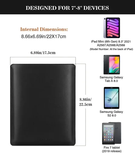 Miniatura 2 de MoKo Funda para Tablet de 7-8 Pulgadas, Maletín de Cuero PU Estuche Delgado y Elegante Compatible con Nuevo iPad Mini (A17 Pro) 8.3" 2024, iPad Mini