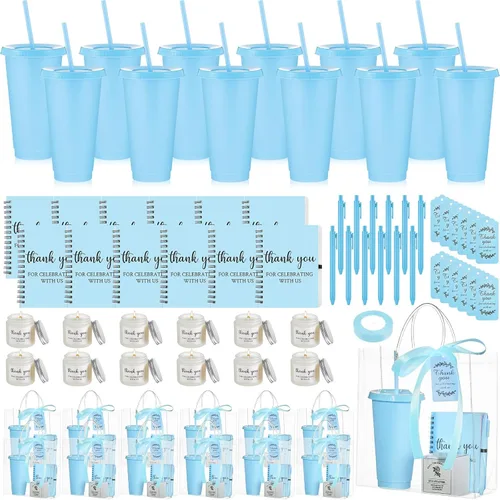 Miniatura 25 de Nuogo Juego de 6 premios de ducha para padres para jugadores, adultos, incluye vaso de plástico, cuaderno, velas perfumadas, bolígrafo, bolsa