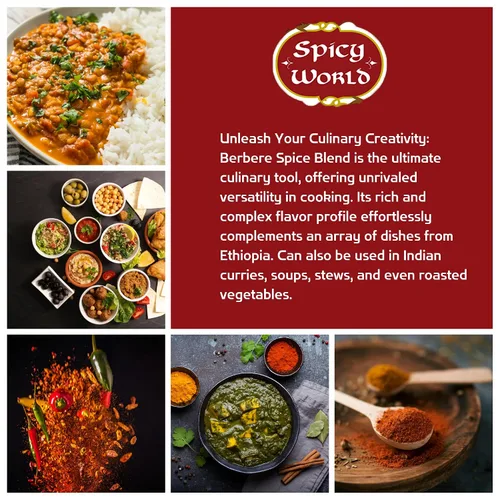 Miniatura 6 de Spicy World Berbere Spice Blend Auténtico condimento etíope mezclado a mano Mezcla rica de 14 especias para platos sabrosos (14 onzas)