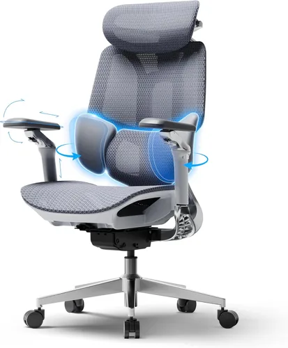 Miniatura 13 de Hbada E3 Pro 2026 Edition Silla de oficina ergonómica, silla de escritorio de malla con soporte lumbar flotante de 3 zonas, reposacabezas 4D Gris