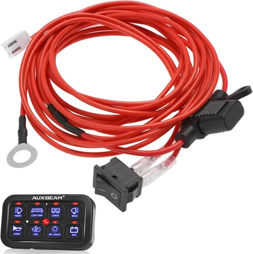 Miniatura 9 de Auxbeam Arnés de cableado de extensión para panel de interruptores de 6 vías BC60, GC60, línea de cable extendida del controlador de interruptores