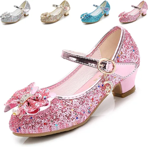 Miniatura 6 de Cadidi Dinos Zapatos de vestir para niñas con tacón de fiesta de boda Mary Jane Princess Flower Shoes (bebéniño pequeñoniño grande)