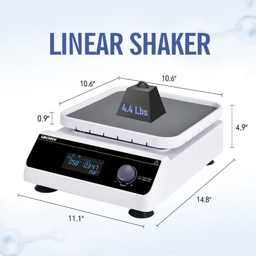 Miniatura 4 de Agitador lineal LCD de 40 a 300 rpm, capacidad de 4.4 lbs, con temporizador, agitador lineal digital con modo continuo o modo de temporizador