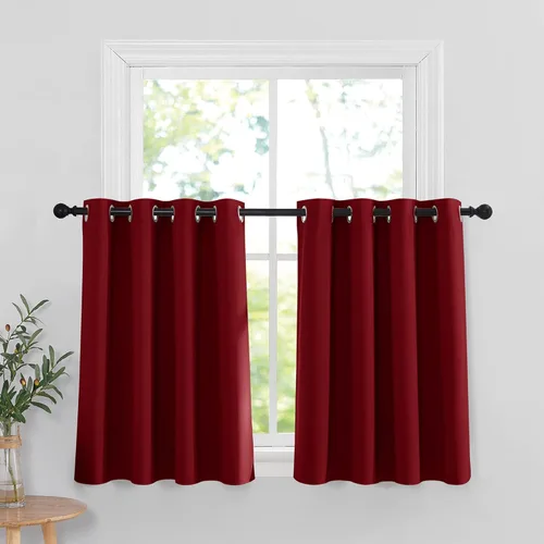 Miniatura 146 de RYB HOME Cortinas opacas de cocina de 36 pulgadas de largo, tratamiento de privacidad para ventanas pequeñas, aislamiento térmico, telón de fondo