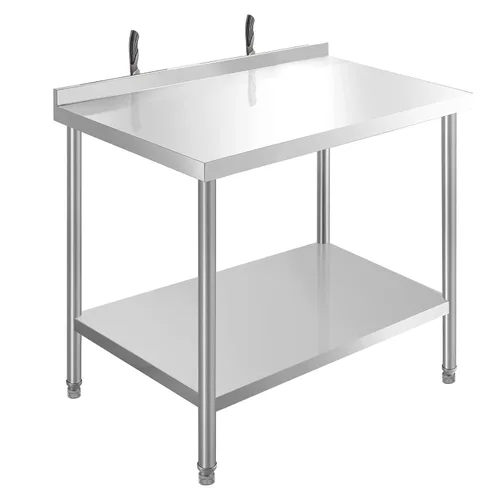 Miniatura 11 de NSF - Mesa de acero inoxidable para preparación y trabajo con ruedas de 24 x 12 pulgadas, mesa de cocina comercial de metal con estante inferior