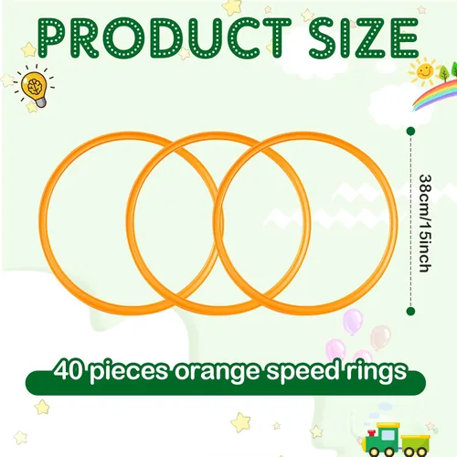 Miniatura 2 de Deekin Agility Rings Speed and Agility Training Rings Exercise Speed Circle Jumping Hoops for Training Toss Equipment Naranja