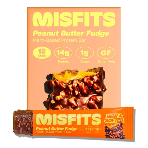 Miniatura 7 de Misfits - Paquete de variedad de barras de proteína Barras nutricionales - 14-15 g de proteína, 1 g de azúcar, a base de plantas, bajas
