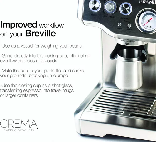 Miniatura 3 de Productos de Café Crema 54mm Taza Dosificadora Compatible con Portafiltros Breville, etc. Acero Inoxidable 100% Duradero Lengüeta de Molino