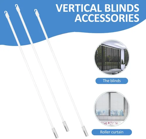 Miniatura 7 de Angoily Varitas ciegas de repuesto con gancho y agarre, persianas verticales de 17 pulgadas para accesorios de cortina de ventana, barra