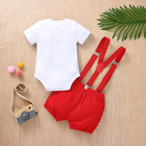 Miniatura 3 de Ropa divertida para el primer cumpleaños para bebé, ropa para bebé, corbatín, diseño de dinosaurio, conjunto de pantalones con tirantes