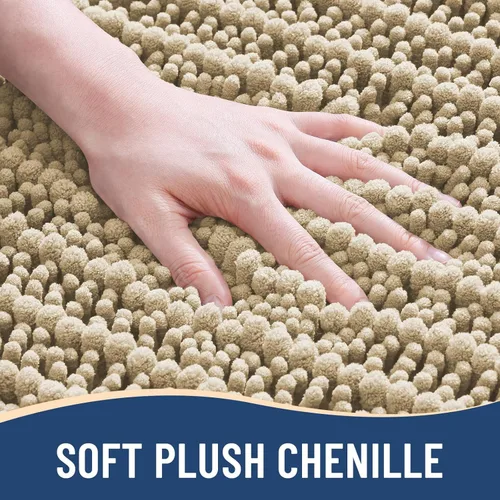 Miniatura 3 de Arotive - Alfombra de baño de lujo de chenilla, extra suave, gruesa, absorbente, esponjosa, antideslizante, se puede lavar y secar a máquina