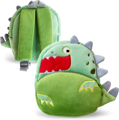 Miniatura 2 de Svitbag Mochila pequeña de dibujos animados de animales pequeños con correas ajustables para niños y niñas, Dinosaurio