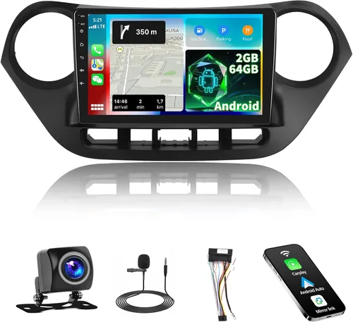 Estéreo de coche Android 13 2+64G para Hyundai Grand I10 2013-2019 con CarPlay Android Auto, radio de pantalla táctil IPS de 9 pulgadas con WiFi GPS
