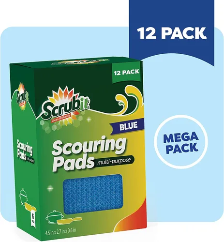 Miniatura 5 de SCRUBIT Esponja multiusos para fregar platos, almohadillas antiarañazos, esponjas de limpieza para ollas, platos y utensilios de cocina Azul