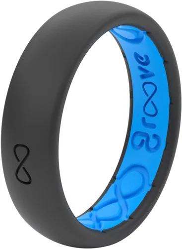 Miniatura 6 de Groove Life Anillo de boda de goma transpirable para mujer, diseño único, anillo de ajuste cómodo