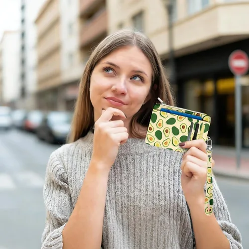 Miniatura 7 de Cartera delgada para mujer - Soporte para tarjetas de crédito con bloqueo RFID, cartera de piel sintética con ventana de identificación y bolsillo