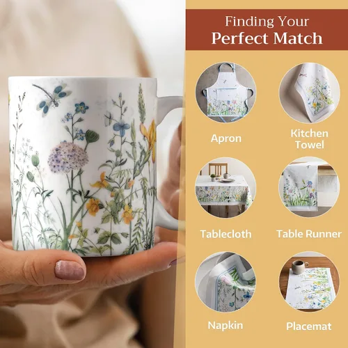 Miniatura 6 de Maison d' Hermine Taza de café con asas, tazas de porcelana fina de hueso, paquete de una taza de té para bebidas calientes, capuchino, latte