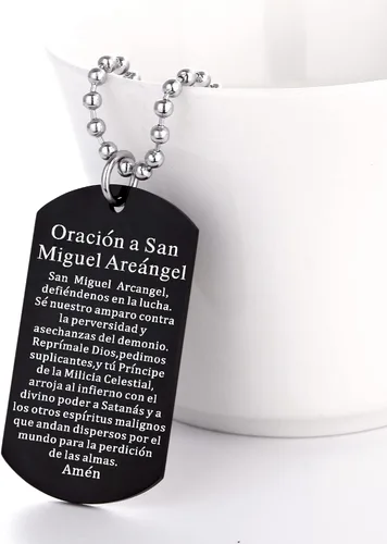 Miniatura 3 de FAYERXL Collar de San Miguel para hombre collar personalizado con etiqueta de perro negro regalo para hombres collar con colgante de amuleto