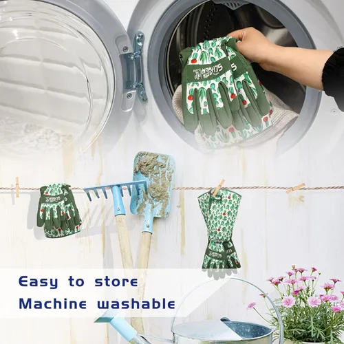Miniatura 4 de Schwer Guantes de jardinería para mujer, guantes de poda de rosas con protección de antebrazo, transpirables y cómodos, guantes de jardín largos