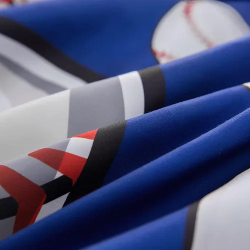 Miniatura 7 de ADASMILE A & S - Juego de sábanas de béisbol para niños y adolescentes, tamaño individual, con impresión 3D de pelota azul, sábanas deportivas
