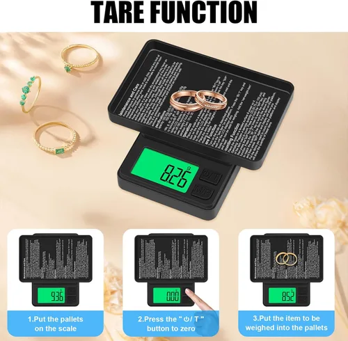 Miniatura 5 de Báscula de bolsillo digital 1000g x 0.01g, Diyife báscula de gramo portátil de precisión para joyería con cubierta protectora, apagado automático