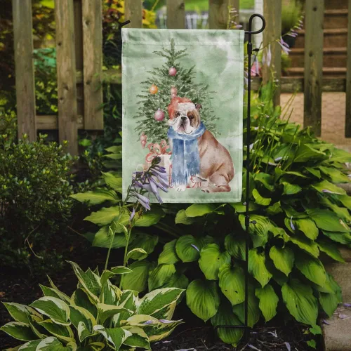 Miniatura 2 de Caroline's Treasures CK8213GF Bulldog Inglés #2 Regalos de Navidad y árbol de jardín Bandera de buzón Bandera decorativa para patio exterior, patio